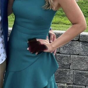 Banana Republic Teal One Shoulder Dress